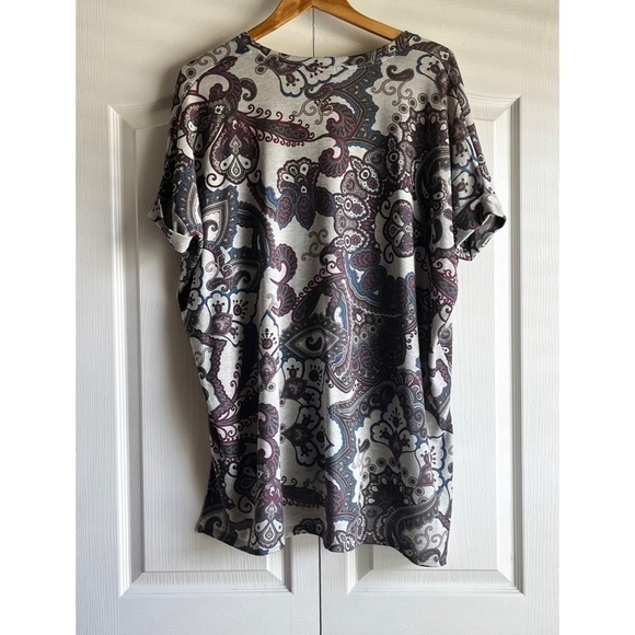 Chico's V Neck Floral Paisley Tunic Top - Picture 6 of 10